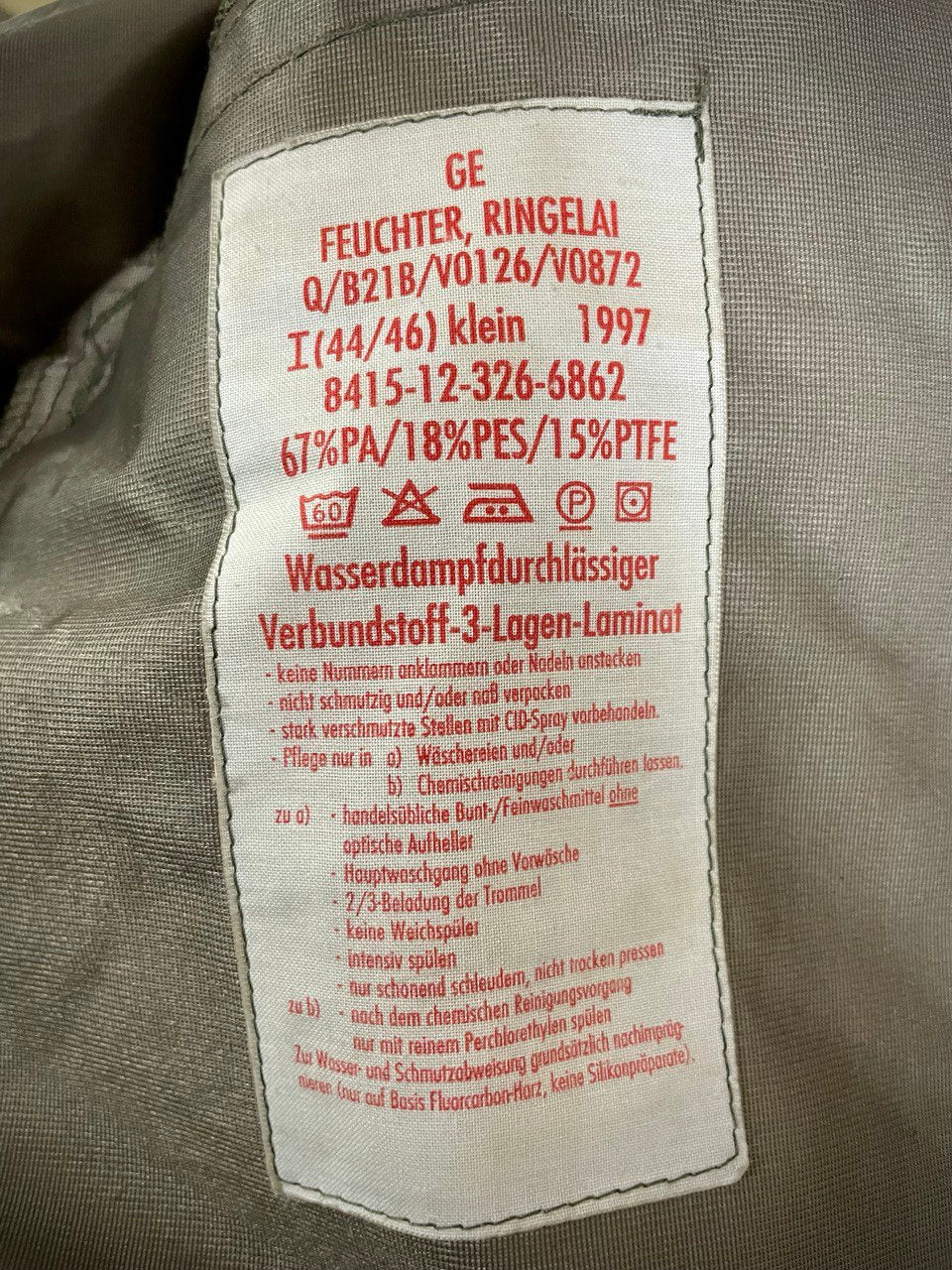 Bundeswehrin Gore-Tex kalvotakki, Flecktarn, ylijäämä