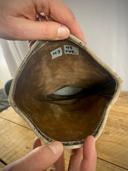 Nahkasaappaat nahkapohjilla, koko 43, käytetyt