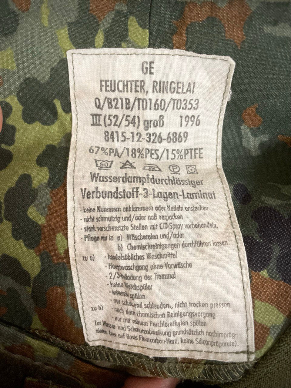 Bundeswehrin Gore-Tex kalvohousut, Flecktarn, ylijäämä