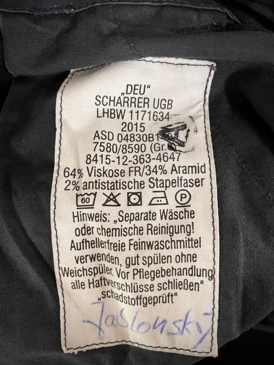 Saksan laivaston palosuojatut reisitaskuhousut, tummansiniset, ylijäämä
