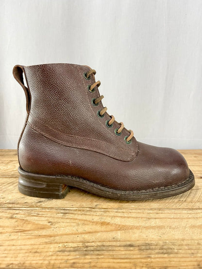 Ruotsin armeijan nahkavarsikengät, ruskeat nahkapohjilla, koko 39, ylijäämä