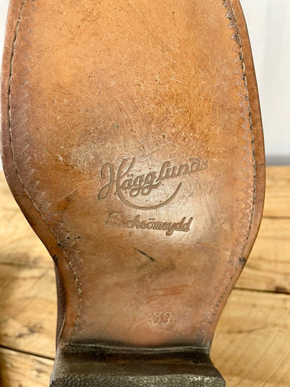 Ruotsin armeijan nahkavarsikengät, ruskeat nahkapohjilla, koko 39, ylijäämä