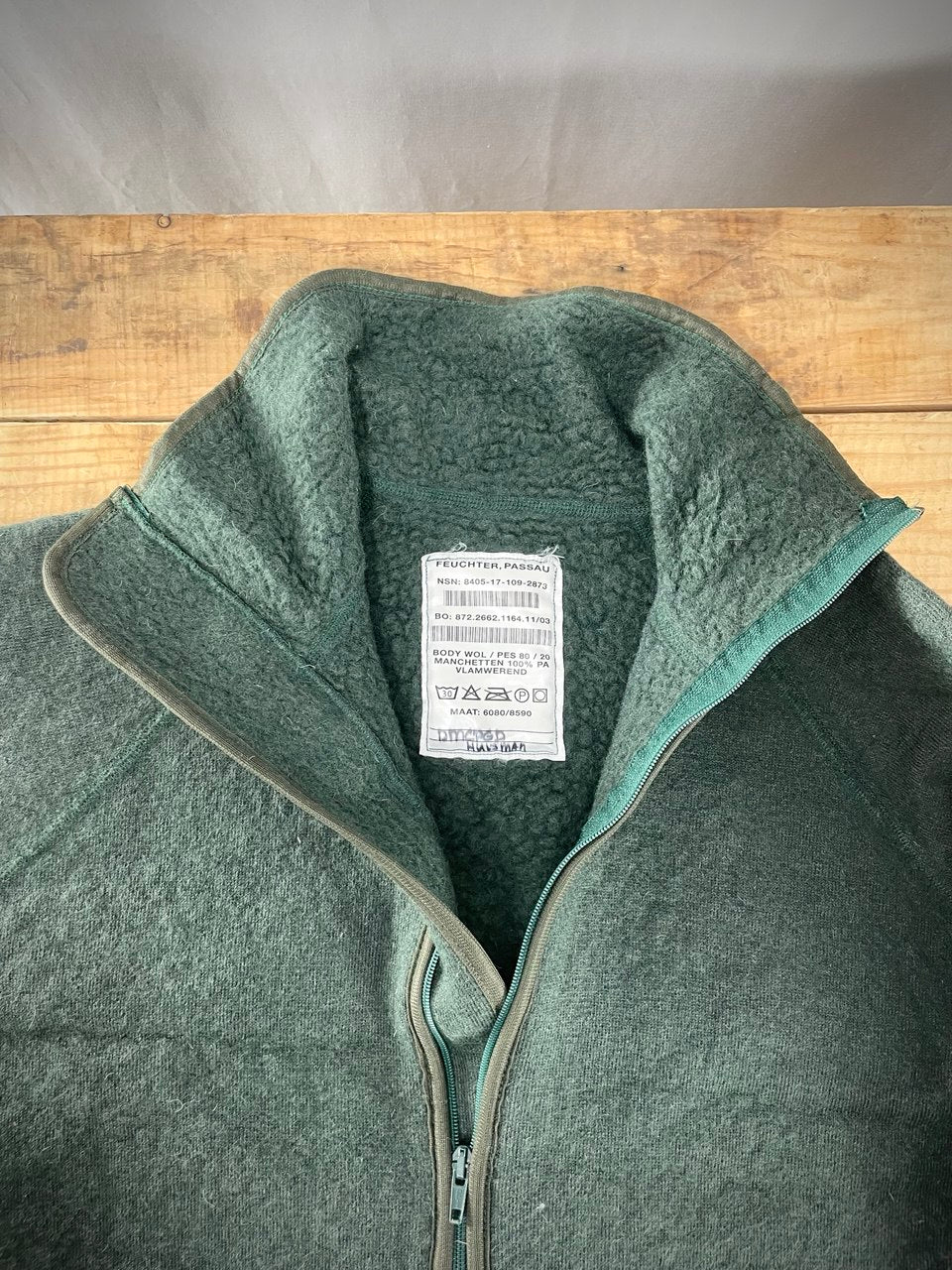 Hollannin armeijan väliasun takki, "nalletakki", villaa, ylijäämä