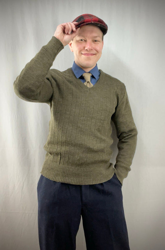 Tsekkiarmeijan villapaita, vihreänruskea, ylijäämä