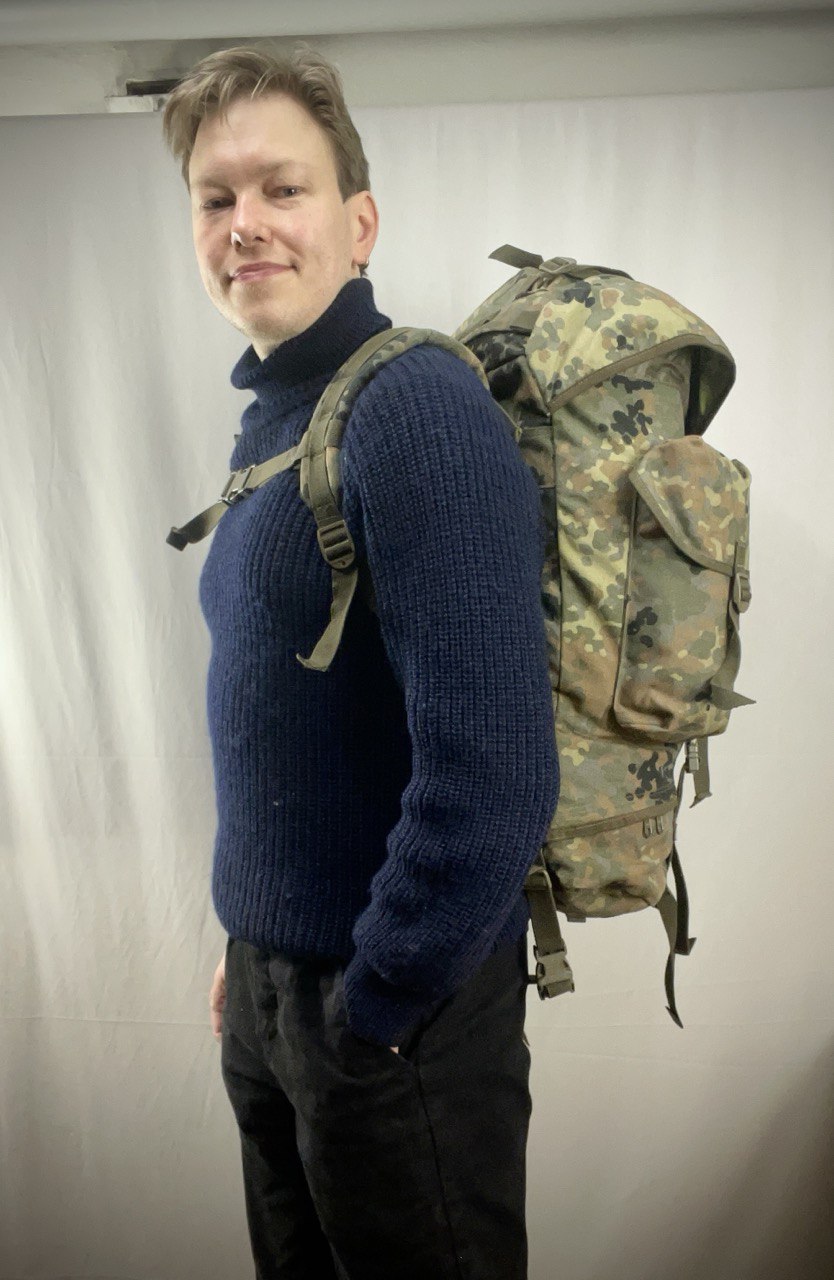 Bundeswehrin taistelijan rinkka, Flecktarn, 65-litrainen, ylijäämä