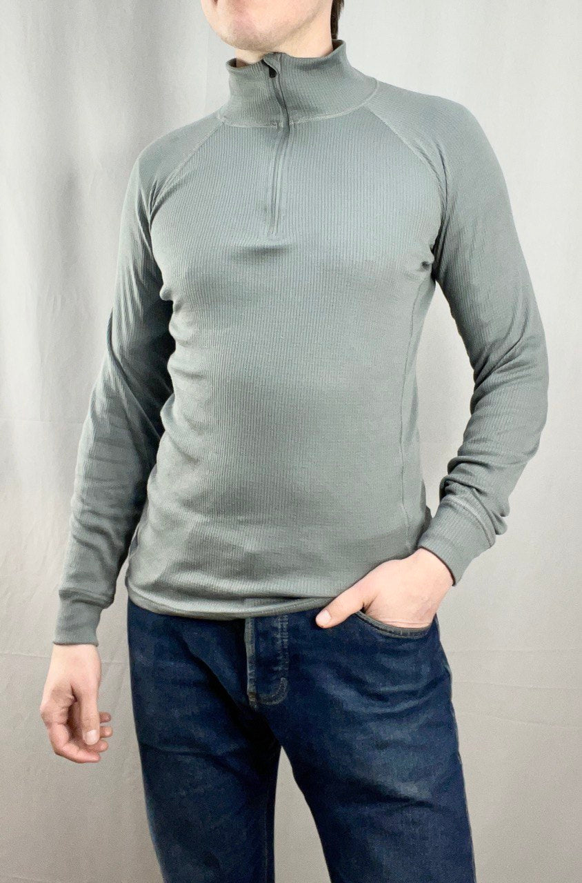 Hollannin armeijan tekninen poolopaita vetoketjulla, harmaa, ylijäämä