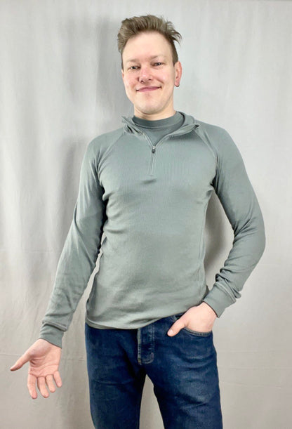 Hollannin armeijan tekninen poolopaita vetoketjulla, harmaa, ylijäämä