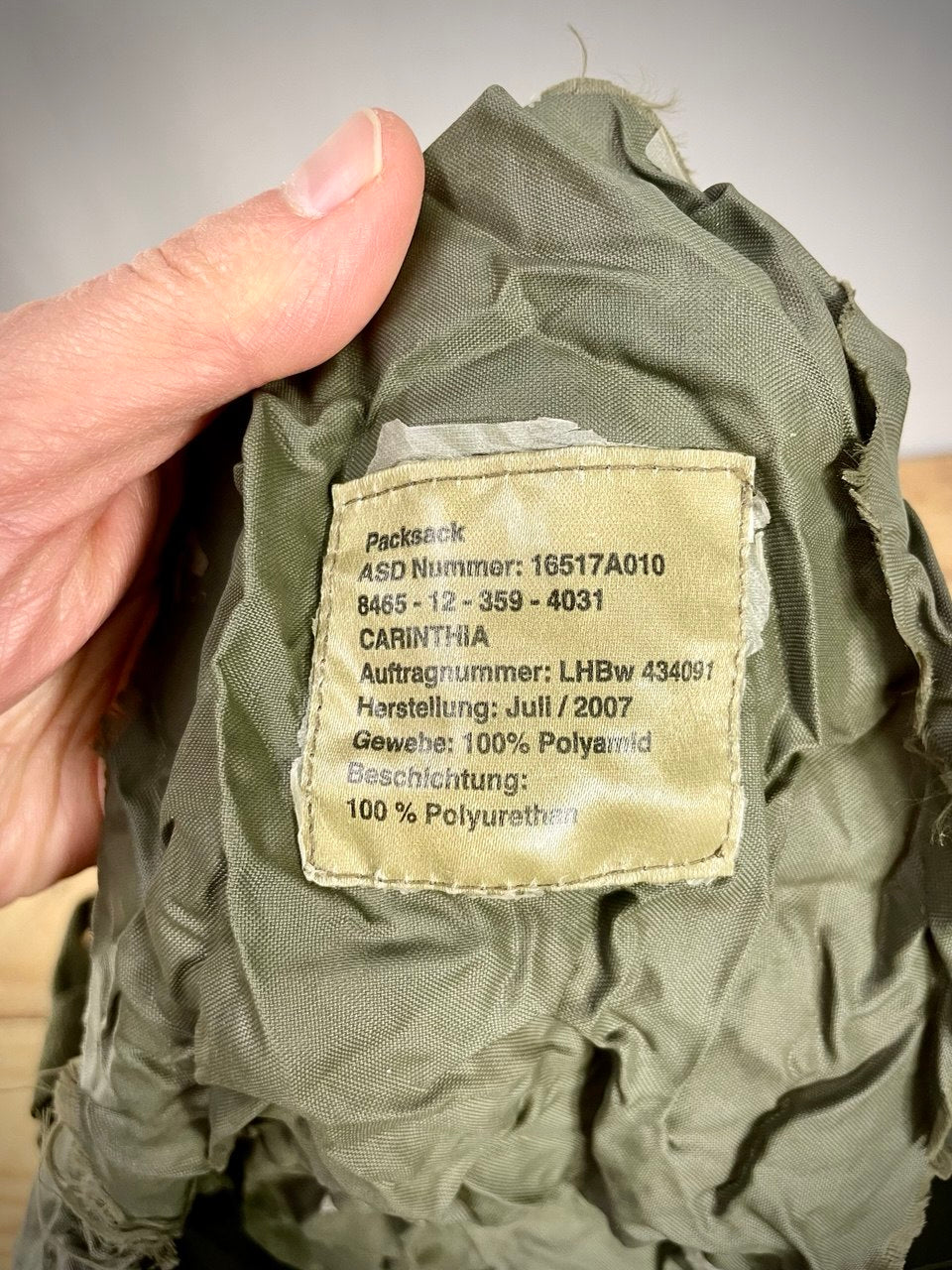 Bundeswehrin kompressiopussi, keskikokoinen, ylijäämä