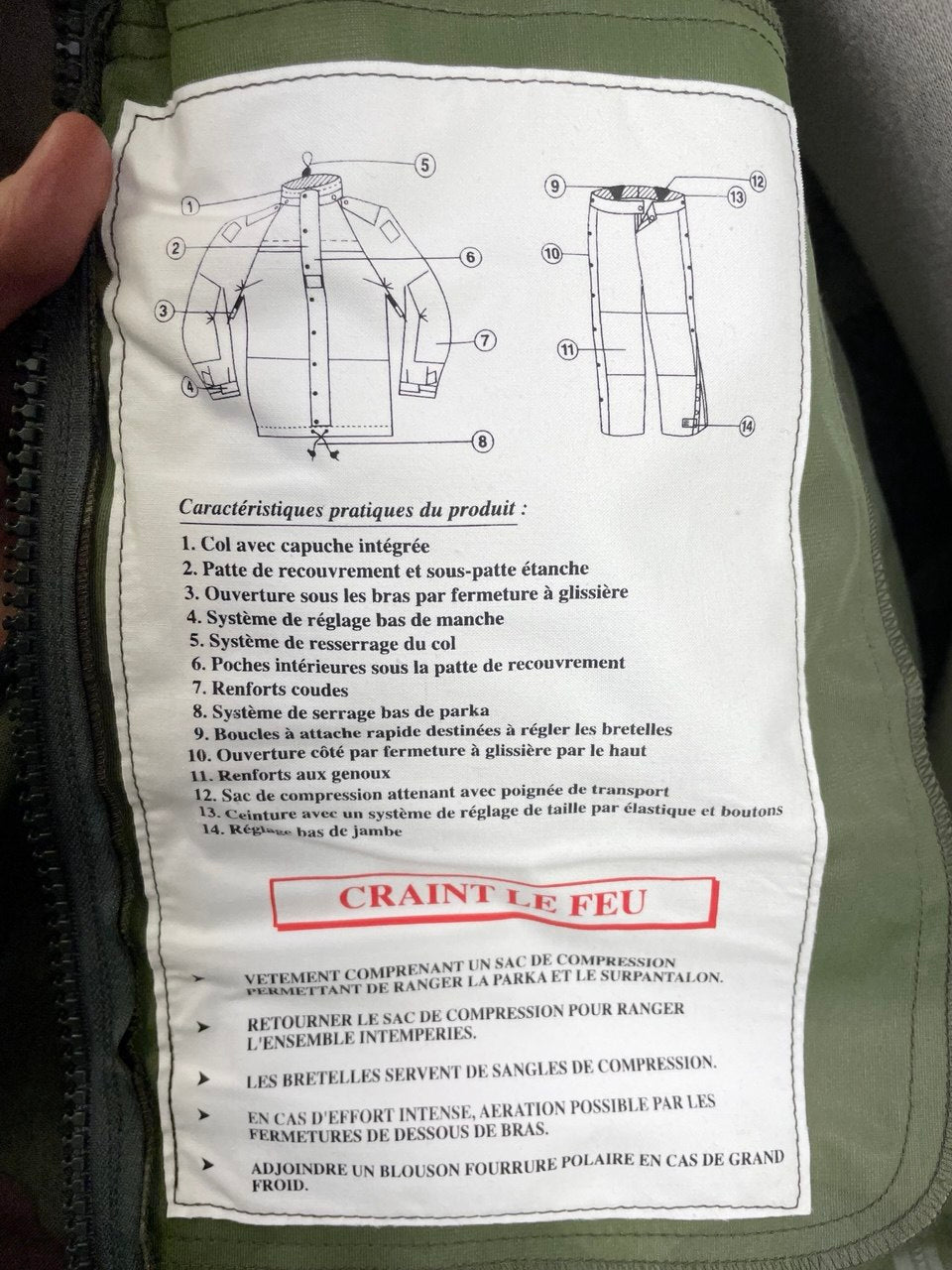 Ranskan armeijan F2 Gore-Tex -parka, CCE, ylijäämä