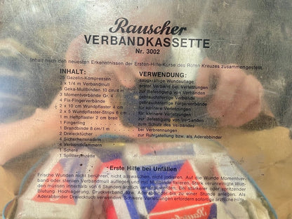 Rauscher vintage-ensiapulaatikko sisällöllä, käytetty
