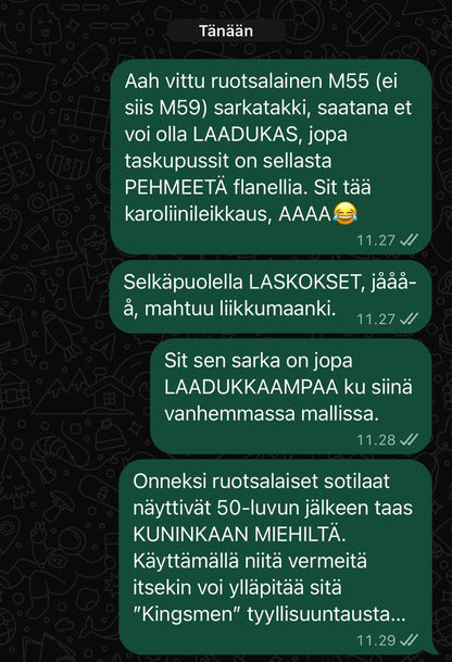 Ruotsin armeijan M55 sarkatakki, ylijäämä